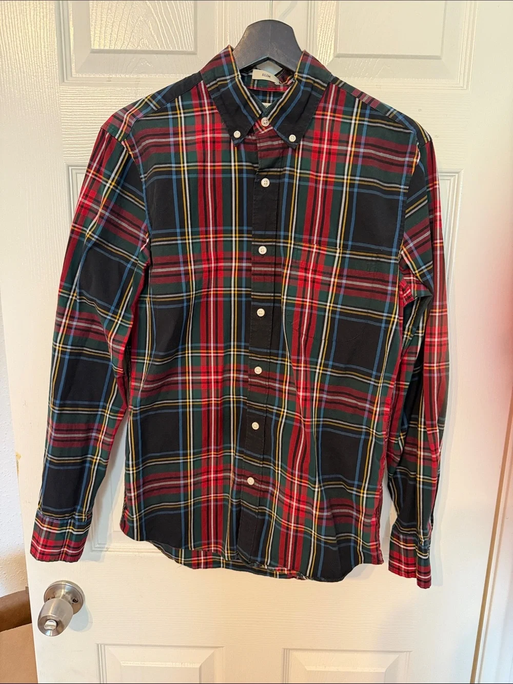 J. Crew Black and Red Plaid Button-Down Shirt